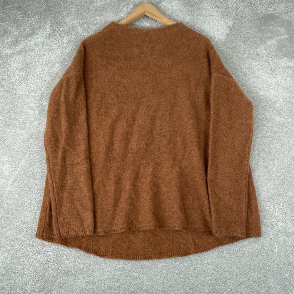 C by Bloomingdale's Sweater Womens Medium Brown 100% Cashmere Knit Drop Shoulder